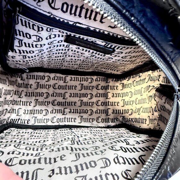JUICY COUTURE ALL ABOUT THAT BLING SATCHEL CROSSBODY BACKPACK & POUCH LICORICE - Picture 8 of 10